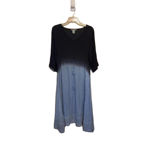 Dresses & Skirts - Chic Black and Blue Contrast Dress by Cute Options - Size L